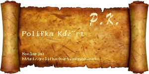Polifka Kürt névjegykártya